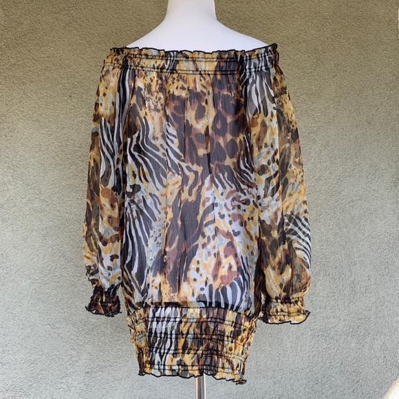 🔥5/$20🔥 Animal Print Chiffon Blouse - Picture 5 of 8